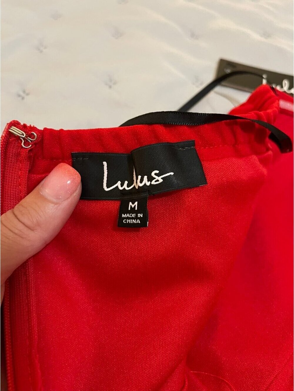 NWT | Lulus | M | Mateo Red Lace Strapless Bodycon Dress - Picture 8 of 8
